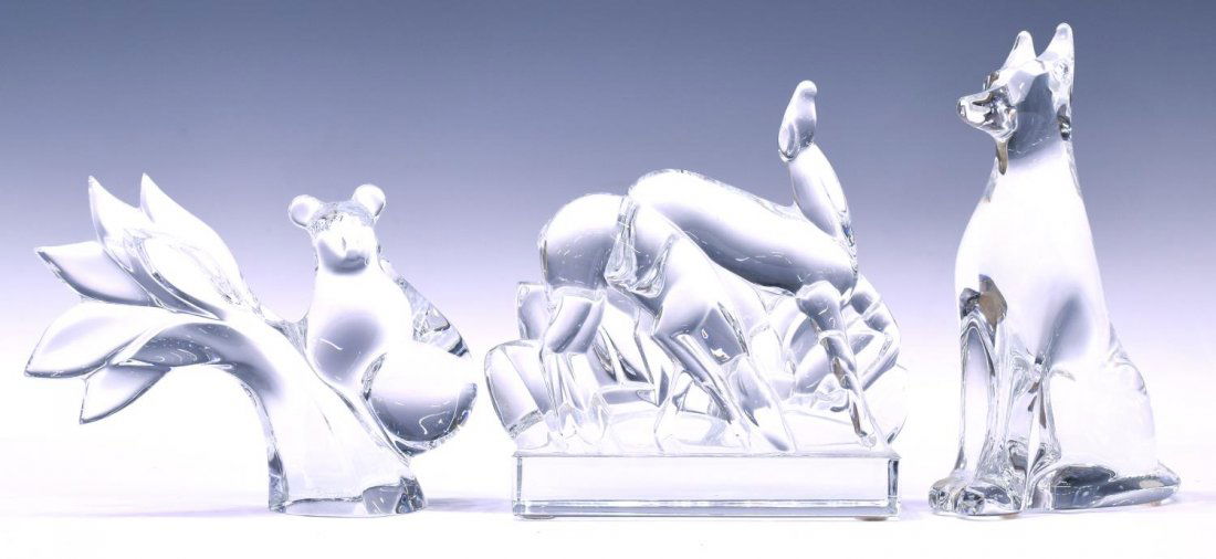 (3) BACCARAT ART CRYSTAL DOG, GAZELLES & KOALA (1 of 5)
