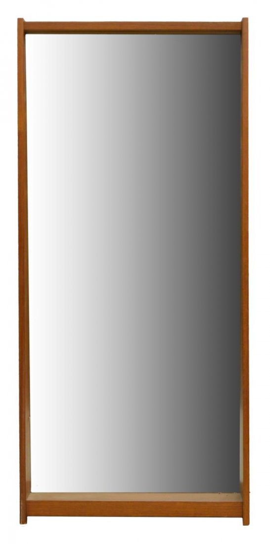 ITALIAN MID-CENTURY TEAKWOOD WALL MIRROR C.1960 (1 of 2)