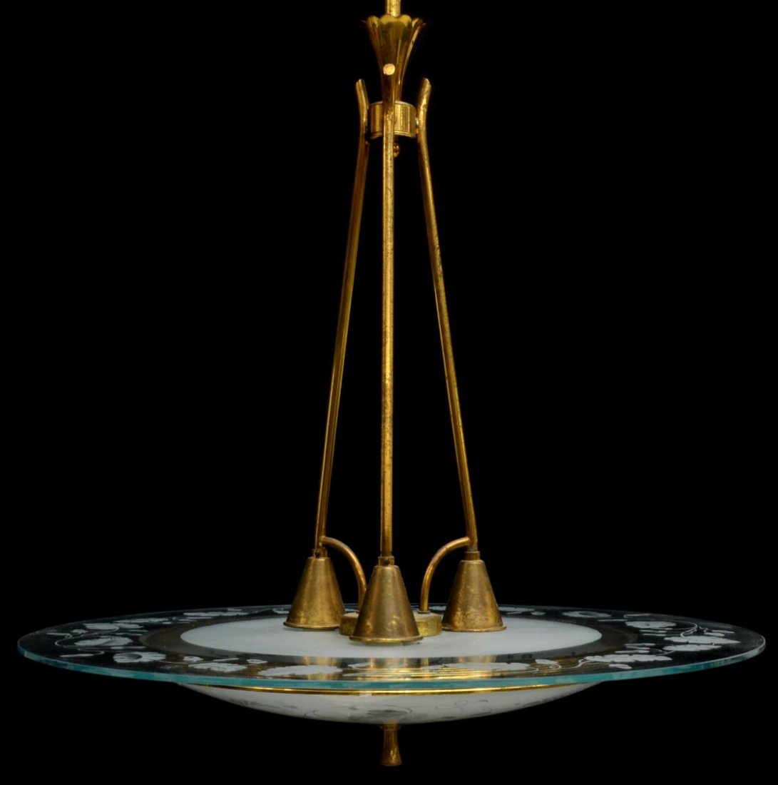 MID-CENTURY MODERN THREE LIGHT CHANDELIER (1 of 3)