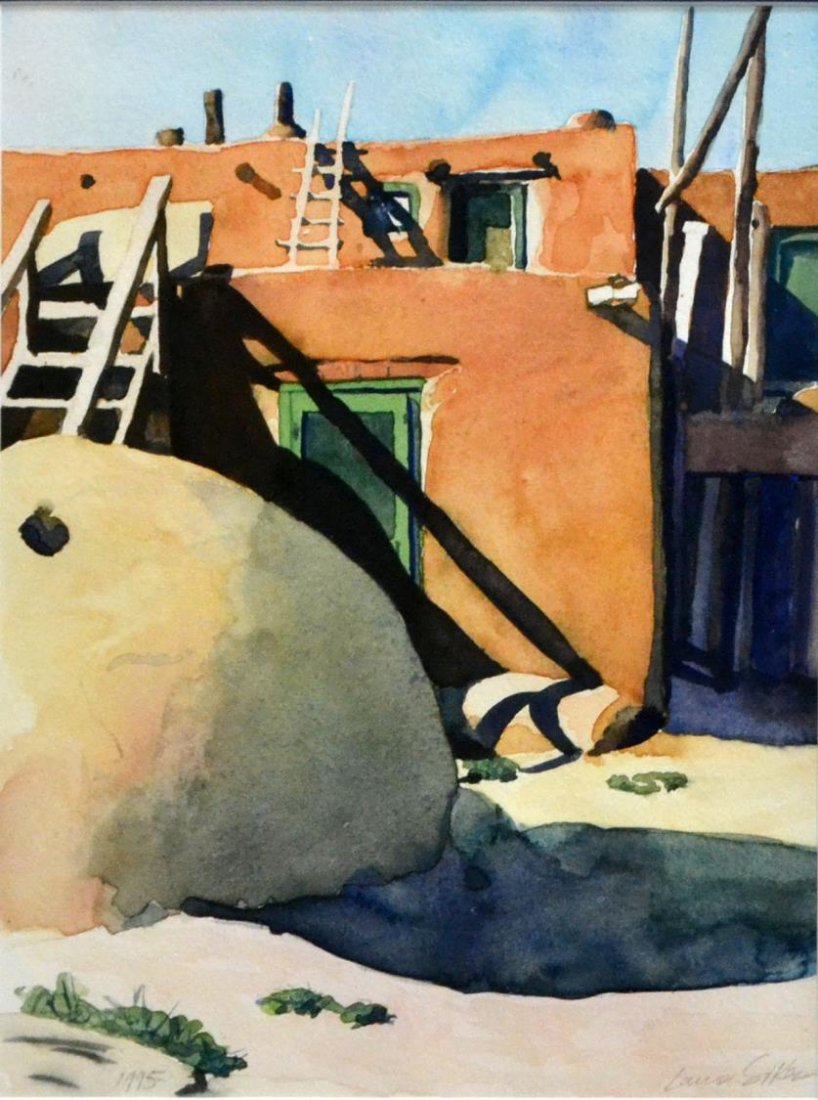 LAURA SIKES BARROW (AUSTIN, TX 20TH C) WATERCOLOR (1 of 3)