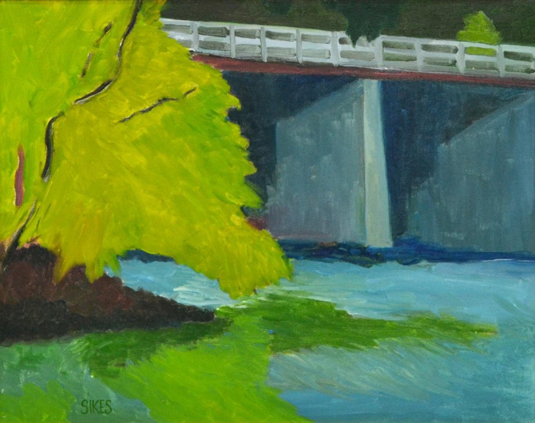 FRAMED OIL PAINTING CHARLES SIKES AUSTIN TX 21ST (1 of 4)