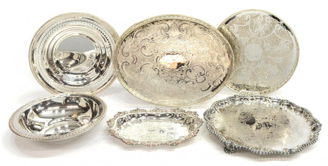 (6) COLLECTION OF SILVERPLATE TRAYS & BOWLS (1 of 4)