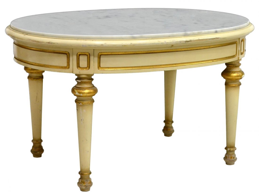 NORTHERN SPAIN PARCEL GILT MARBLE TOP TABLE (1 of 3)