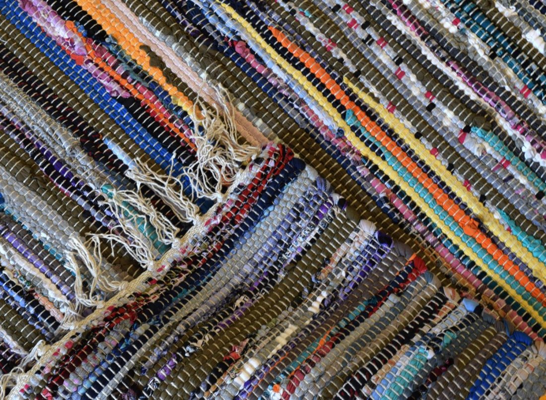 (2) DANISH COTTON RAG RUG RUNNER, 6' X 2'4": (lot of 2) Danish cotton rag rug runner, alternating colors, approx. 6'l, 2'4"w Start Price: $60.00
