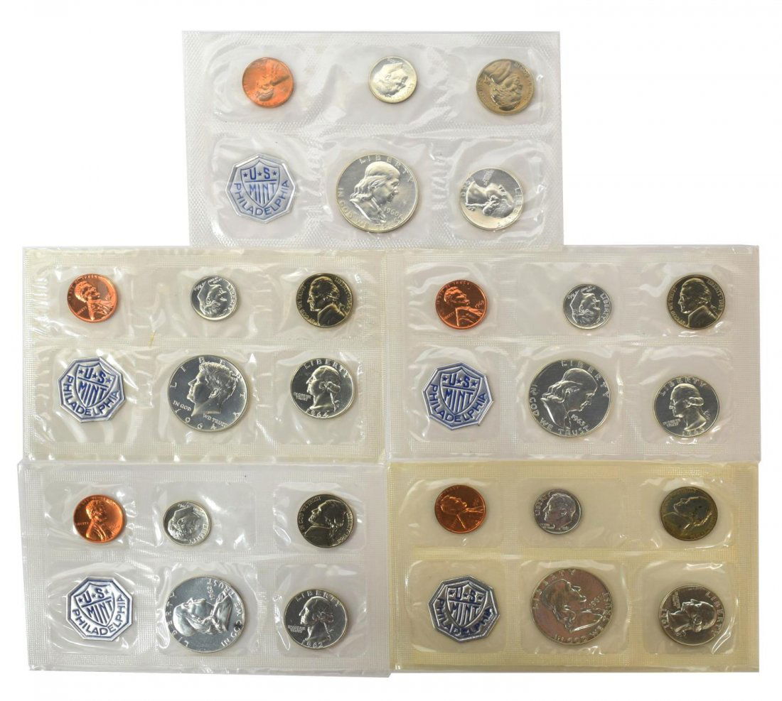 (5) UNITED STATES MINT PROOF SETS, 1960 TO 1964 (1 of 8)