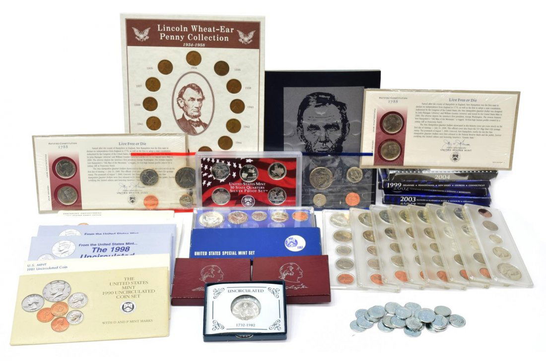 (58)U.S. COINS QUARTER SETS, MINT SETS, 1943 STEEL (1 of 8)