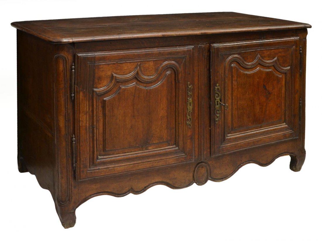 ANTIQUE FRENCH PROVINCIAL PANELED OAK SERVER (1 of 4)