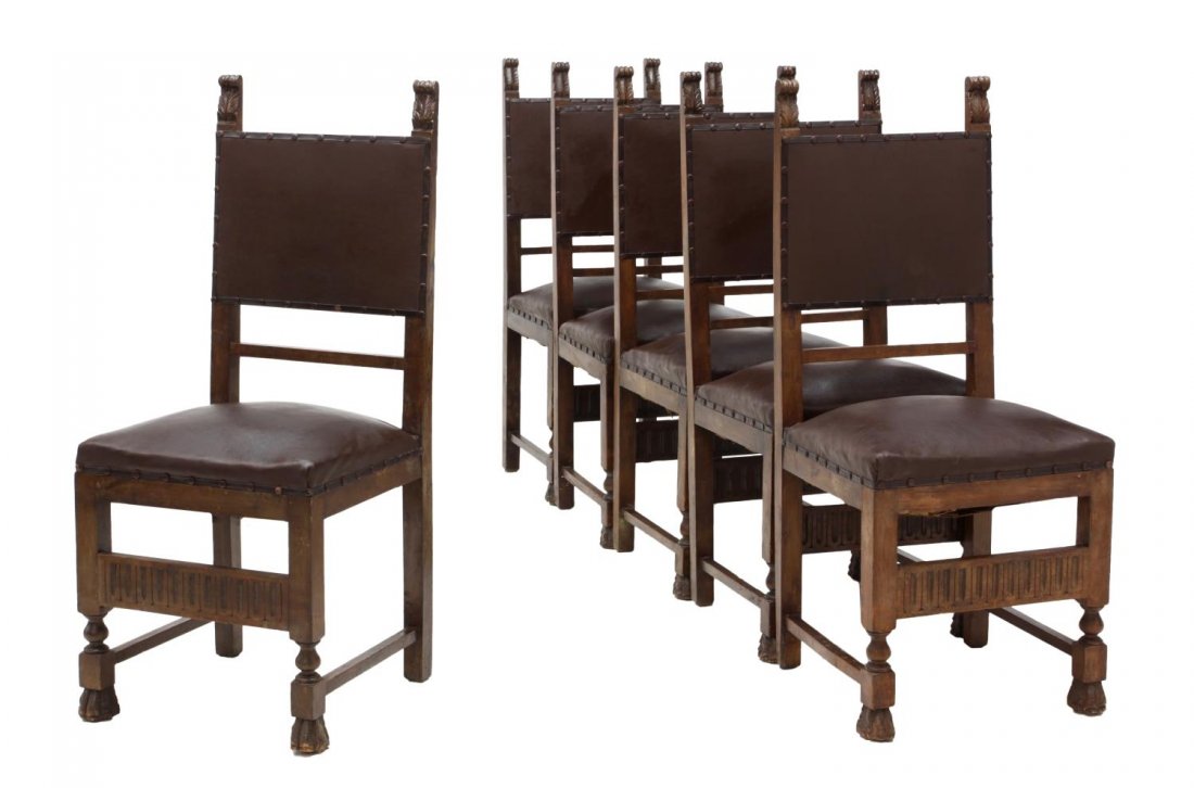 (6) ITALIAN RENAISSANCE REVIVAL CARVED SIDE CHAIRS (1 of 5)