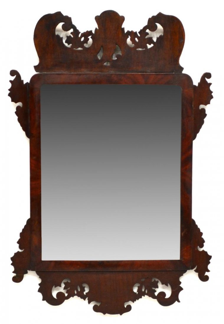 GEORGIAN MAHOGANY FRAMED MIRROR (1 of 2)