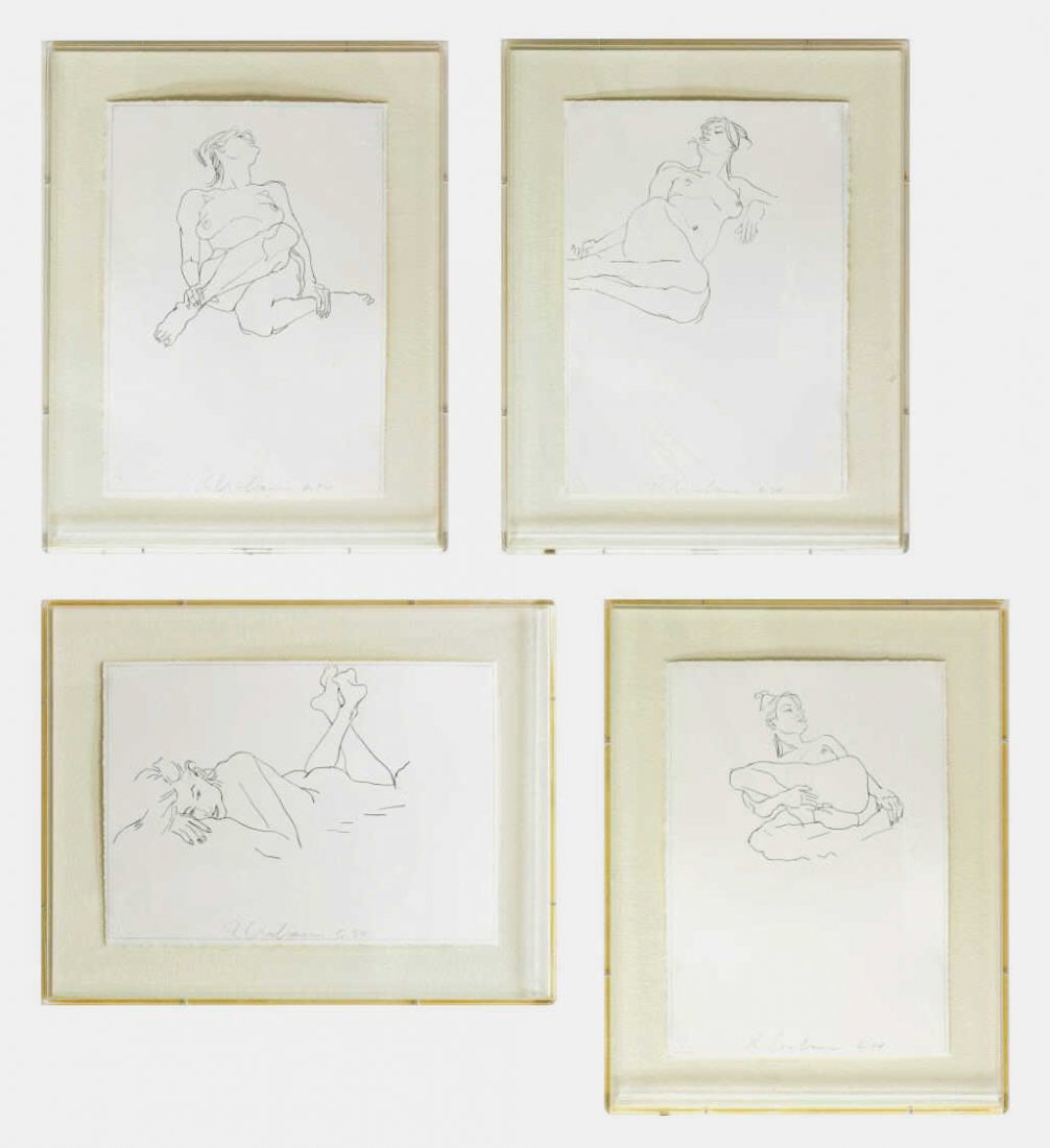 (4) ROBERT GRAHAM (CALIFORNIA 1938-2008) PRINTS: (lot of 4) Framed lithographs on paper, Female Nude Studies, all signed and dated in pencil at lower margin Robert Graham (Mexico/California 1938-2008), 6-'94, paper: 14.5"h, 10.5"w, overall: 19.25"h,