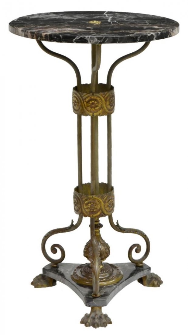 ITALIAN ART NOUVEAU MARBLE TOP SIDE TABLE (1 of 2)