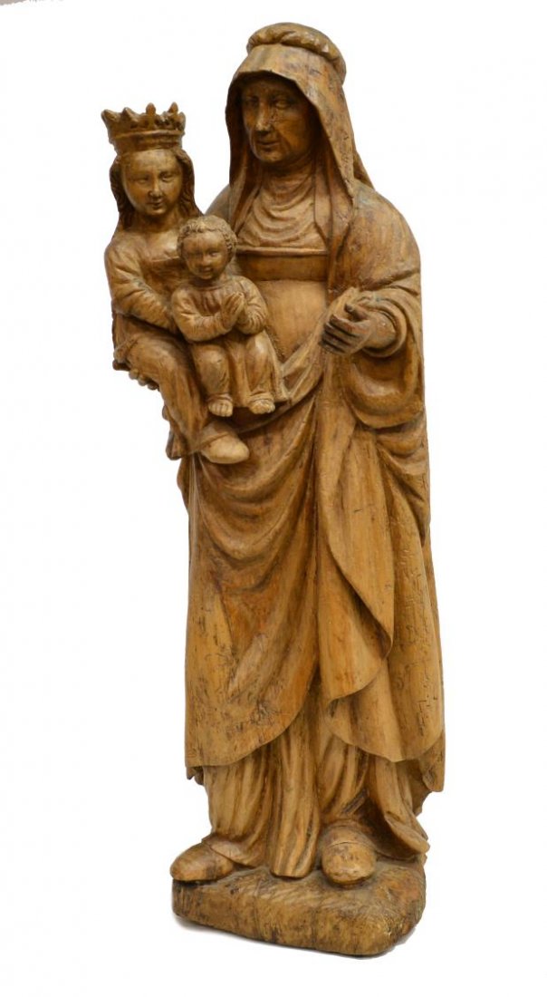 ANTIQUE RELIGIOUS FRENCH CARVED FIGURAL GROUP (1 of 8)