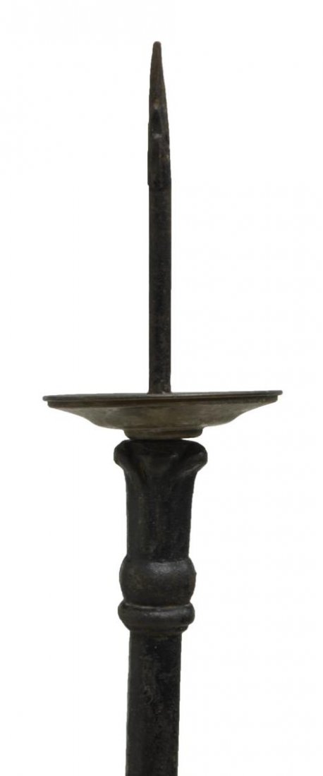 (2) ITALIAN WROUGHT IRON STANDING CANDLE PRICKETS (1 of 2)