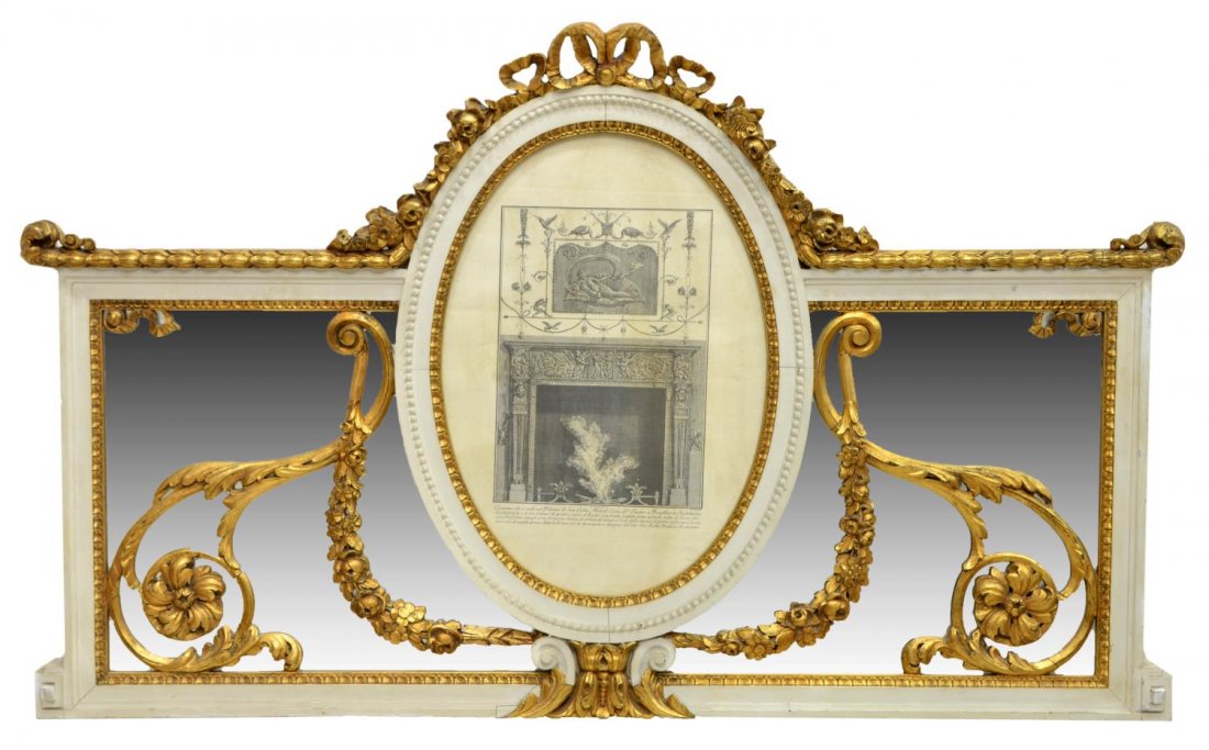 LOUIS XVI STYLE WALL MIRROR, PRINT AFTER PIRANESI (1 of 3)