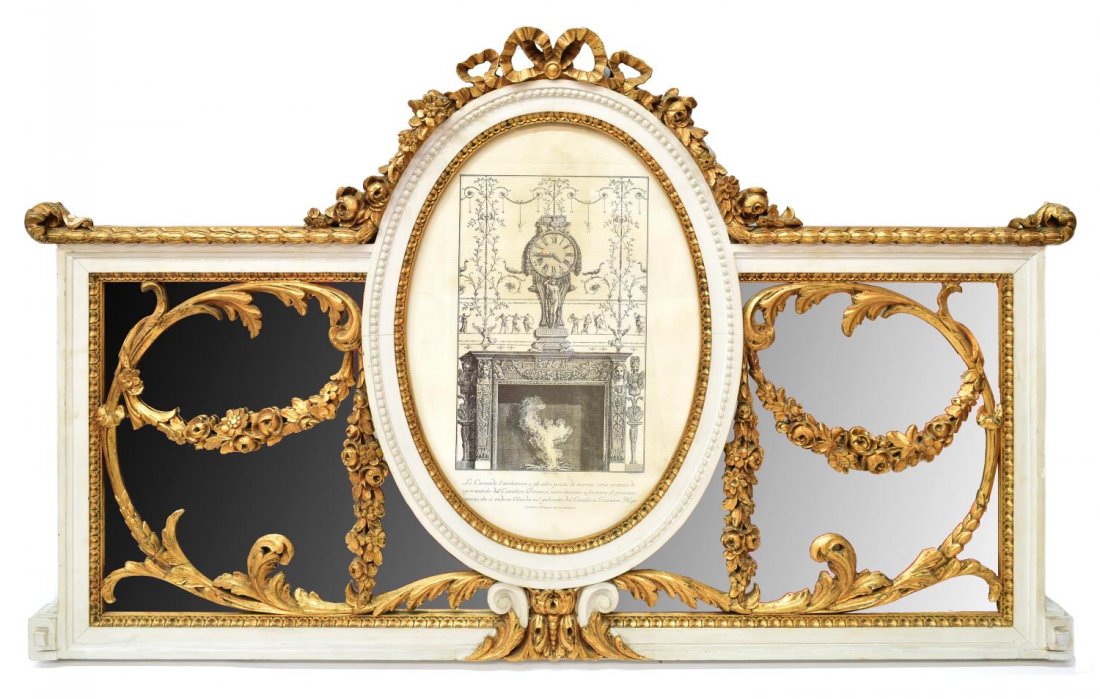 LOUIS XVI STYLE WALL MIRROR, PRINT AFTER PIRANESI (1 of 4)