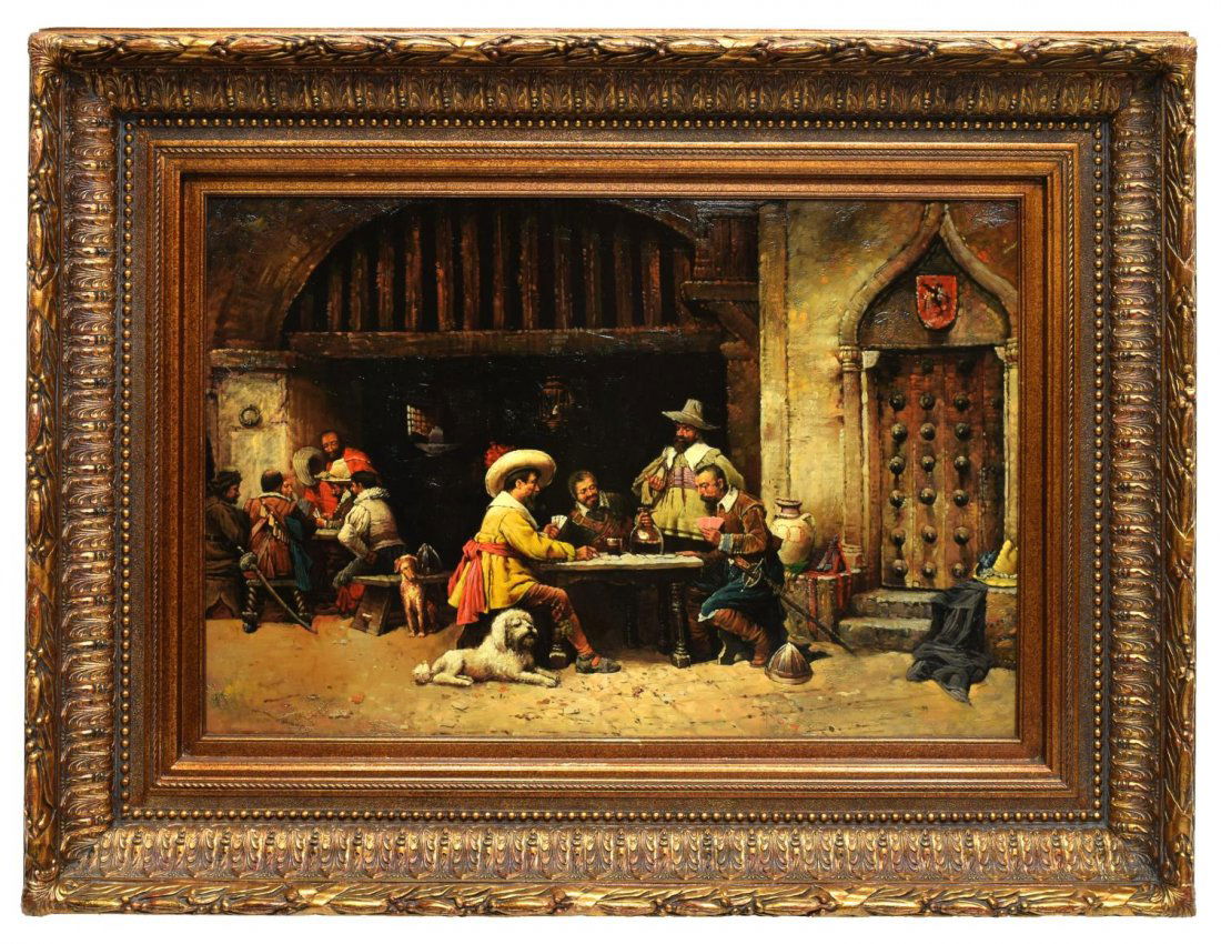 PAINTNG AFTER MEISSONIER, CARDS & MUSKETEERS (1 of 2)