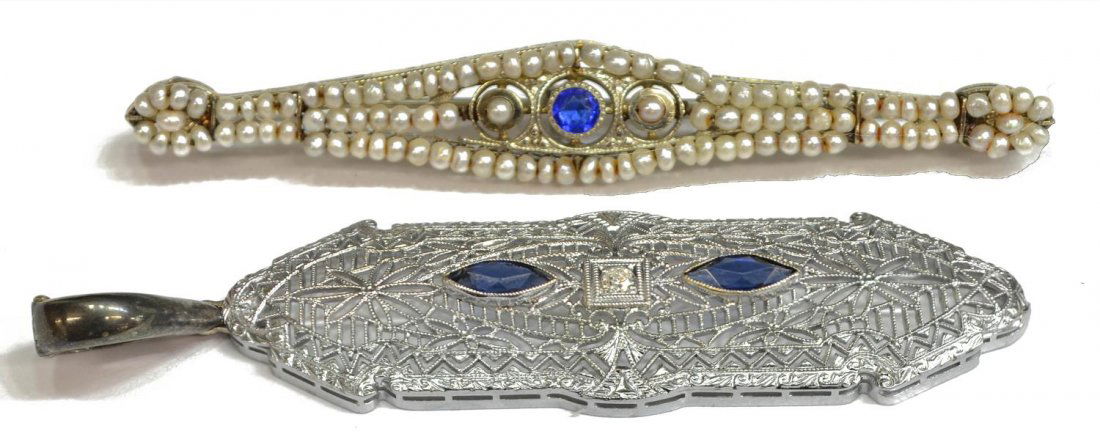 (2) EDWARDIAN DIAMOND, & PEARL JEWELRY (1 of 3)