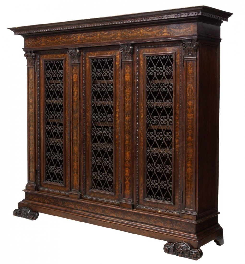 ITALIAN RENAISSANCE REVIVAL INLAID BOOKCASE 20TH (1 of 4)