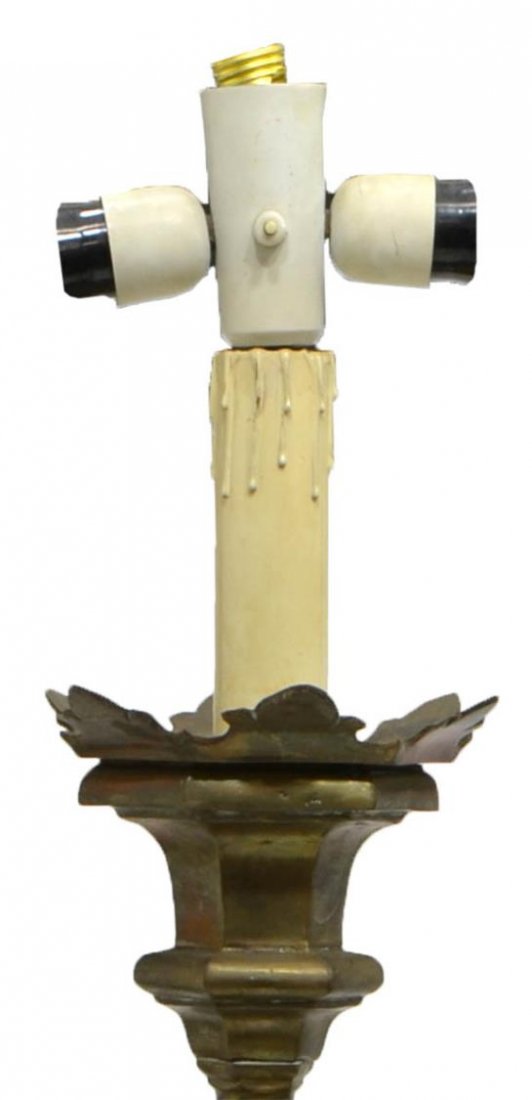 ITALIAN BRONZE STANDING PANELED FLOOR LAMP (1 of 2)