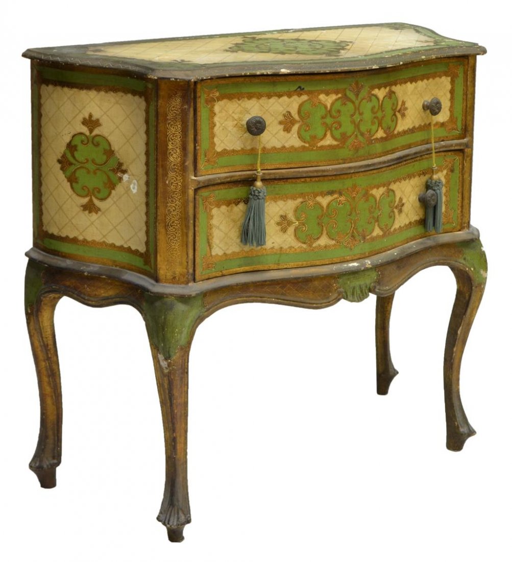 ITALIAN LOUIS XV STYLE GILT BEDSIDE CABINET (1 of 4)