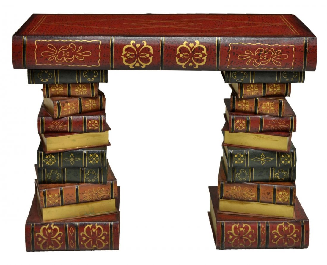 ENGLISH STACKED BOOK FORM CONSOLE TABLE (1 of 3)