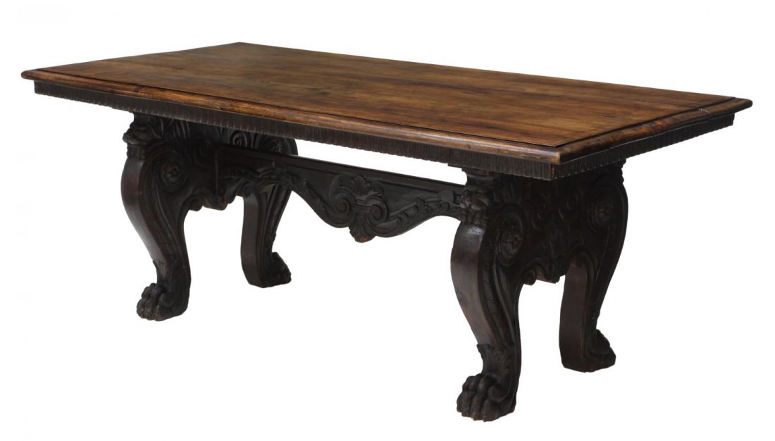 ITALIAN RENAISSANCE REVIVAL LION DINING TABLE (1 of 2)