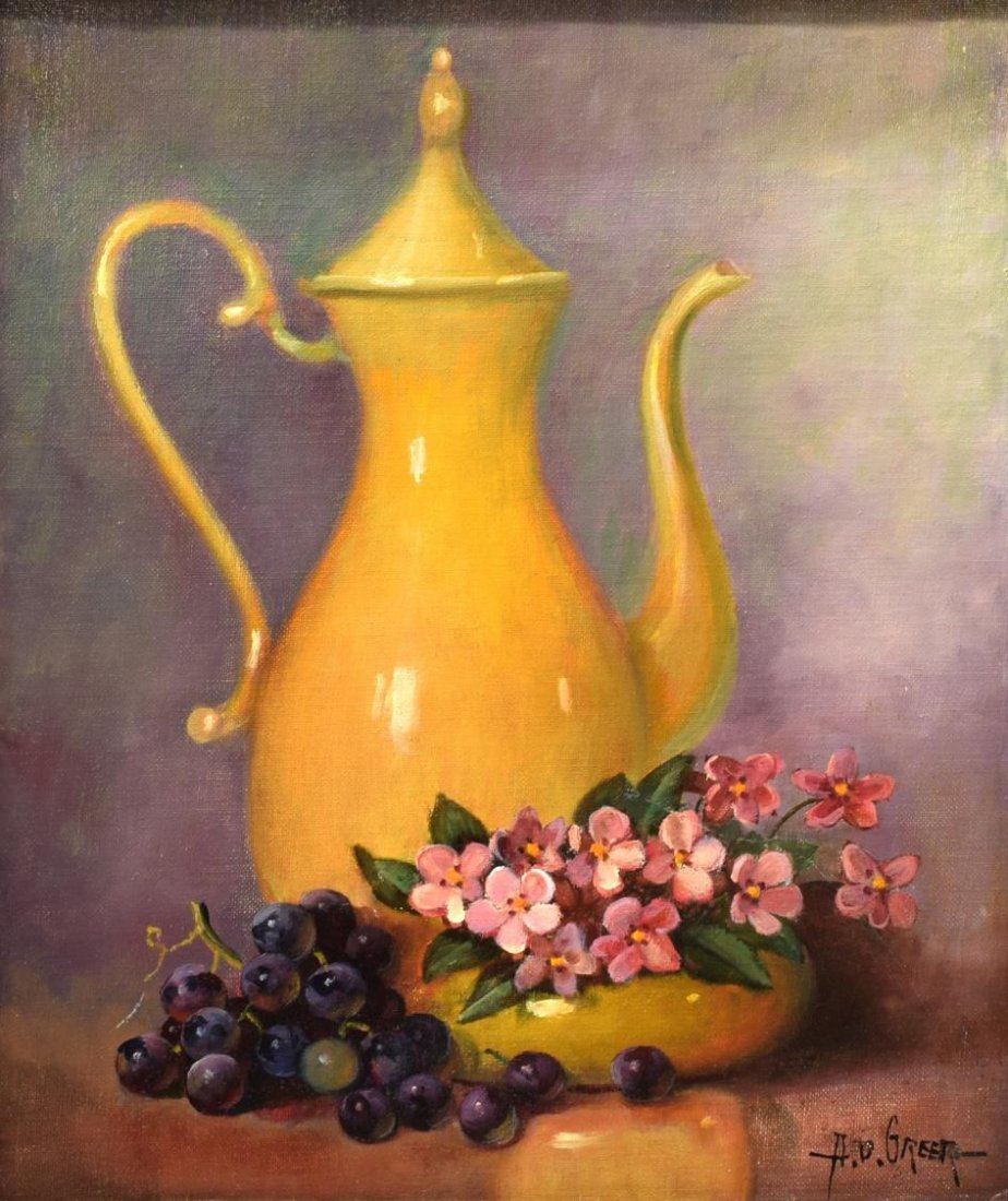 AD GREER (TEXAS 1904-98) STILL LIFE PAINTING (1 of 3)