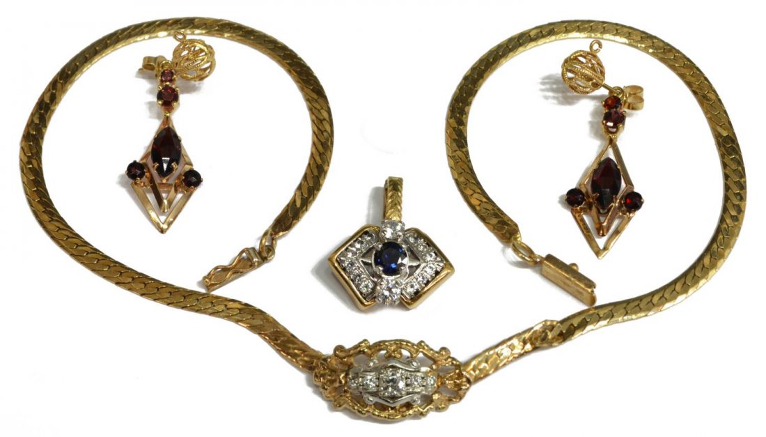 (4) LADIES 14KT GOLD DIAMOND & COLOR STONE JEWELRY (1 of 4)