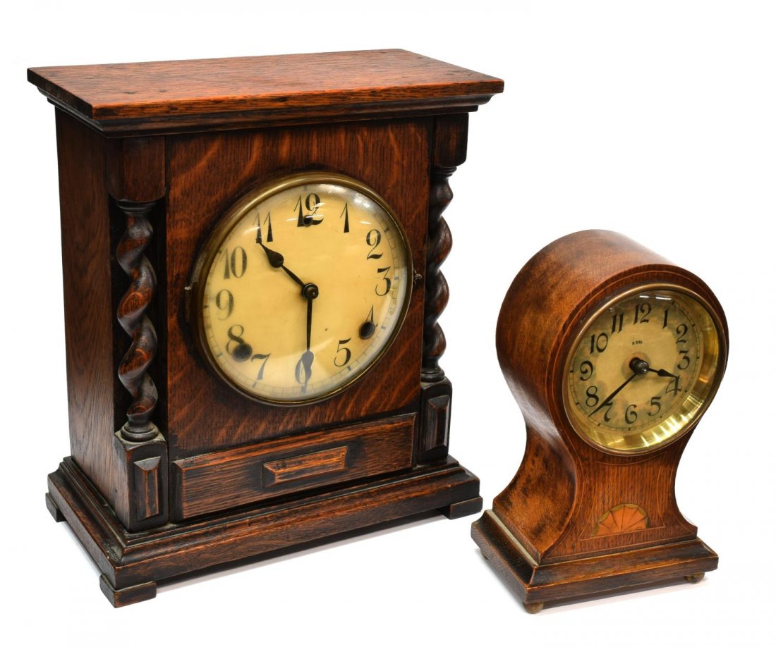 (2) OAK CASED CLOCKS, SESSIONS & BALLOON INLAID (1 of 8)
