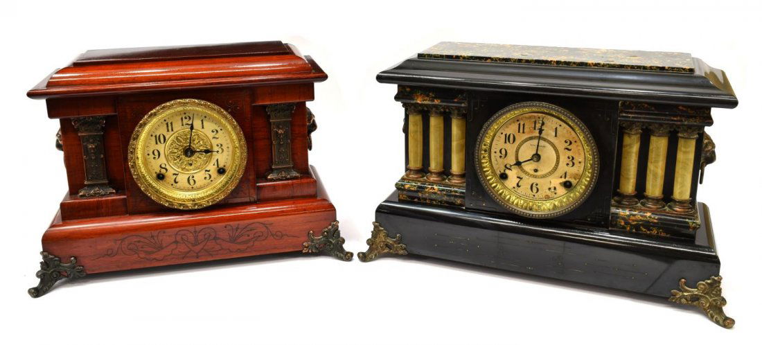 (2) SETH THOMAS ADAMANTINE SHELF CLOCKS (1 of 10)