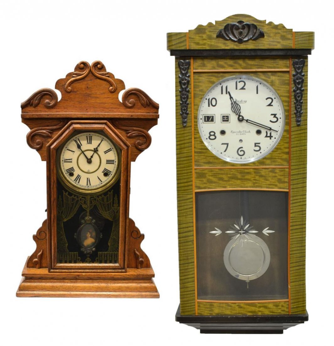 (2)GILBERT LADY PENDULUM & JAPAN CALENDAR CLOCK (1 of 8)