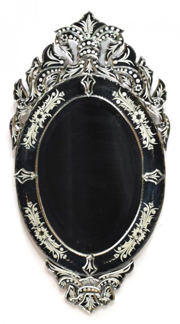 VENETIAN STYLE ETCHED GLASS MIRROR (1 of 2)