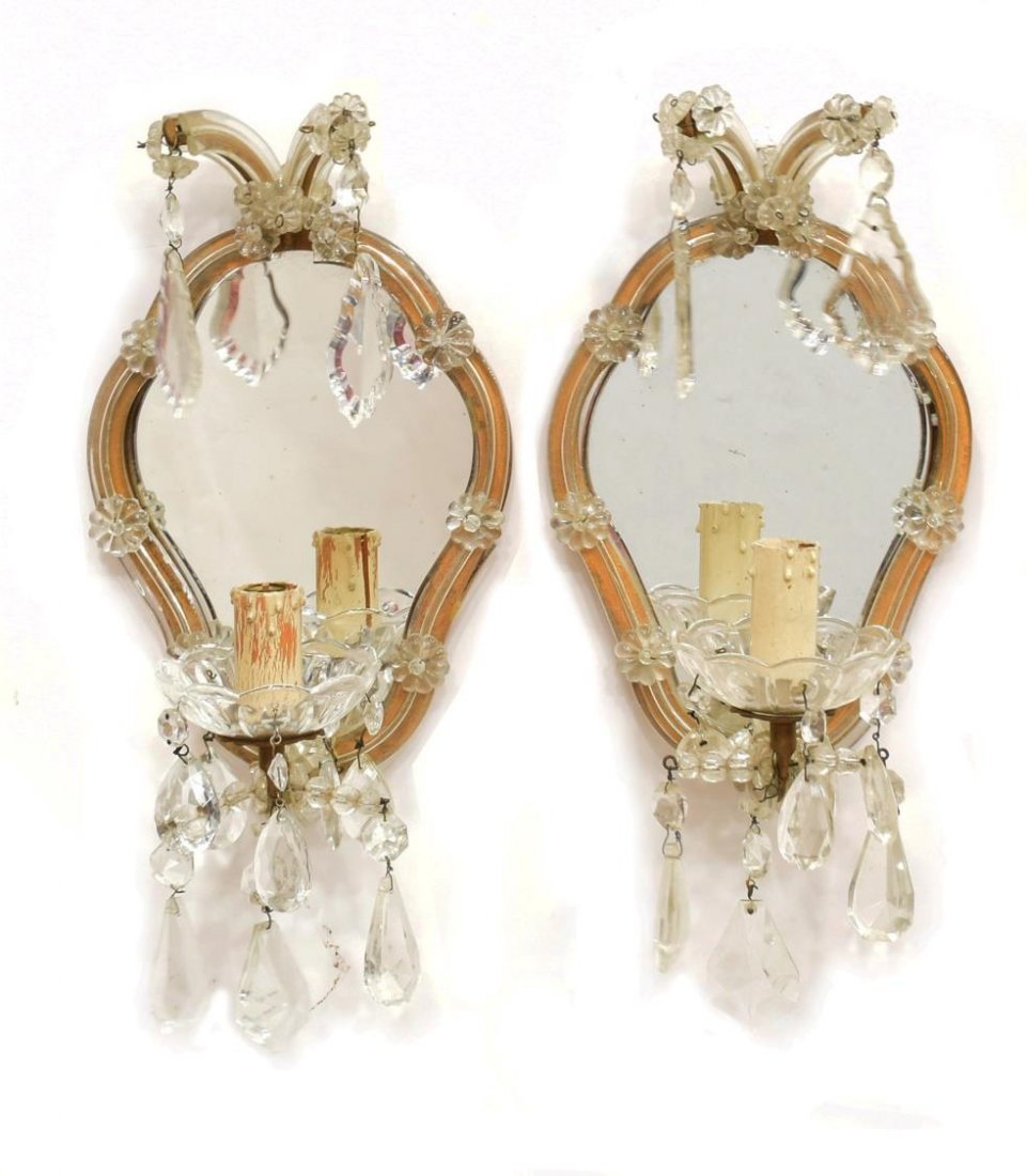 (2) ITALIAN MARIA TERESA MIRRORED PRISM SCONCES (1 of 2)