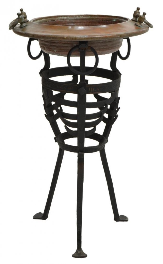 CONTINENTAL BLACK WROUGHT IRON GRIFFEN PLANTER (1 of 2)