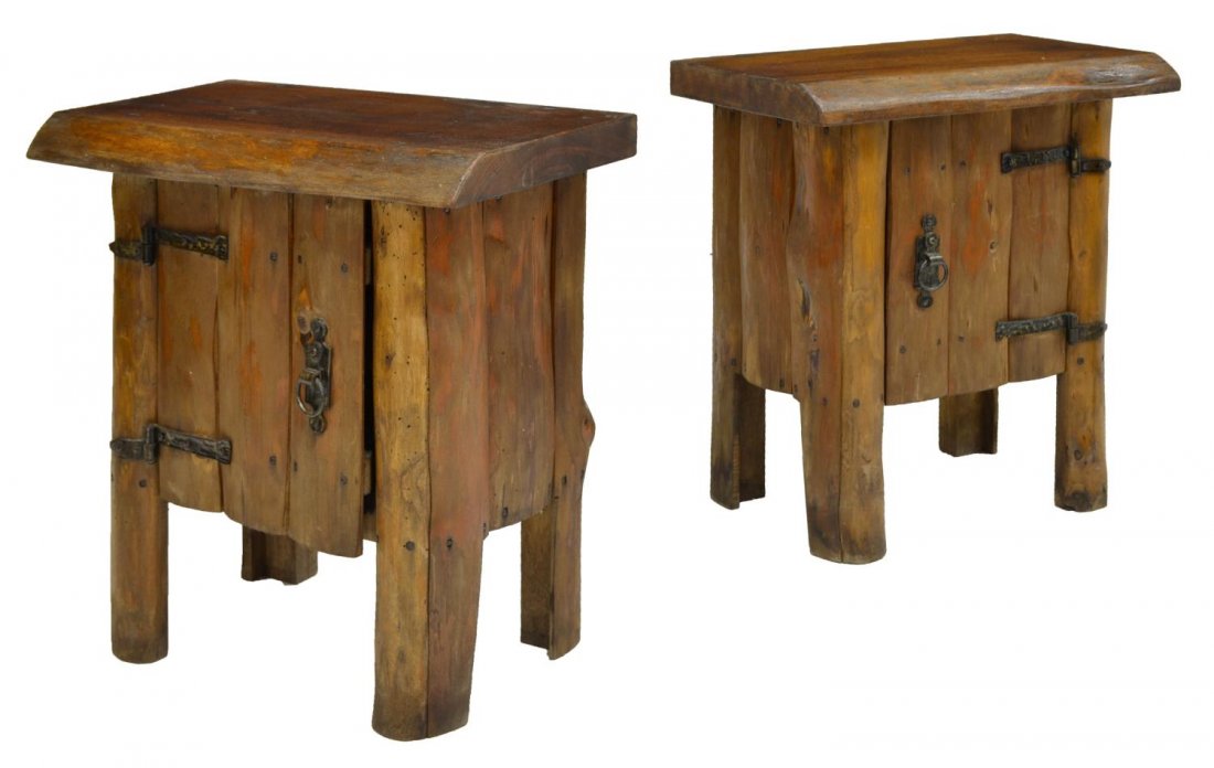 (2) ITALIAN RUSTIC BEDSIDE CABINETS, 20TH C. (1 of 3)