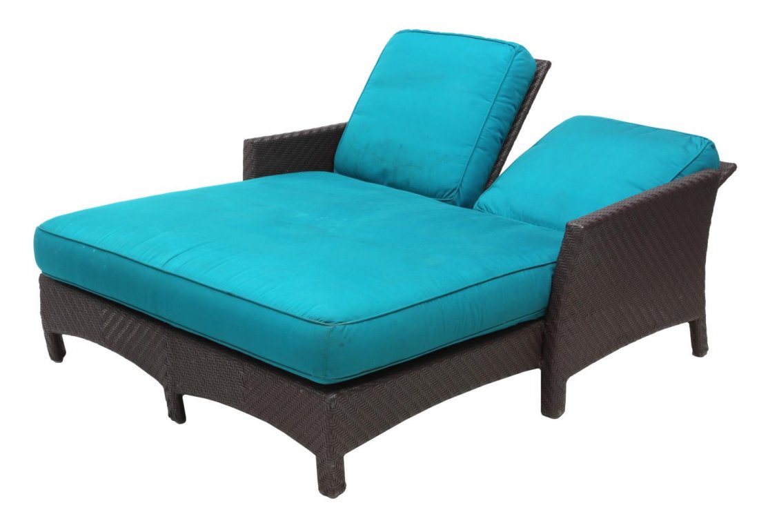 OUTDOOR WICKER DOUBLE CHAISE LOUNGE (1 of 2)