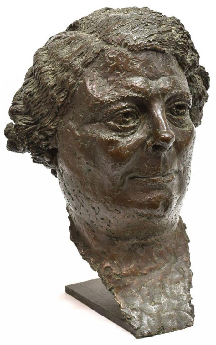BRONZE BUST OF A WOMAN, DATED 1935, SIGNED (1 of 6)