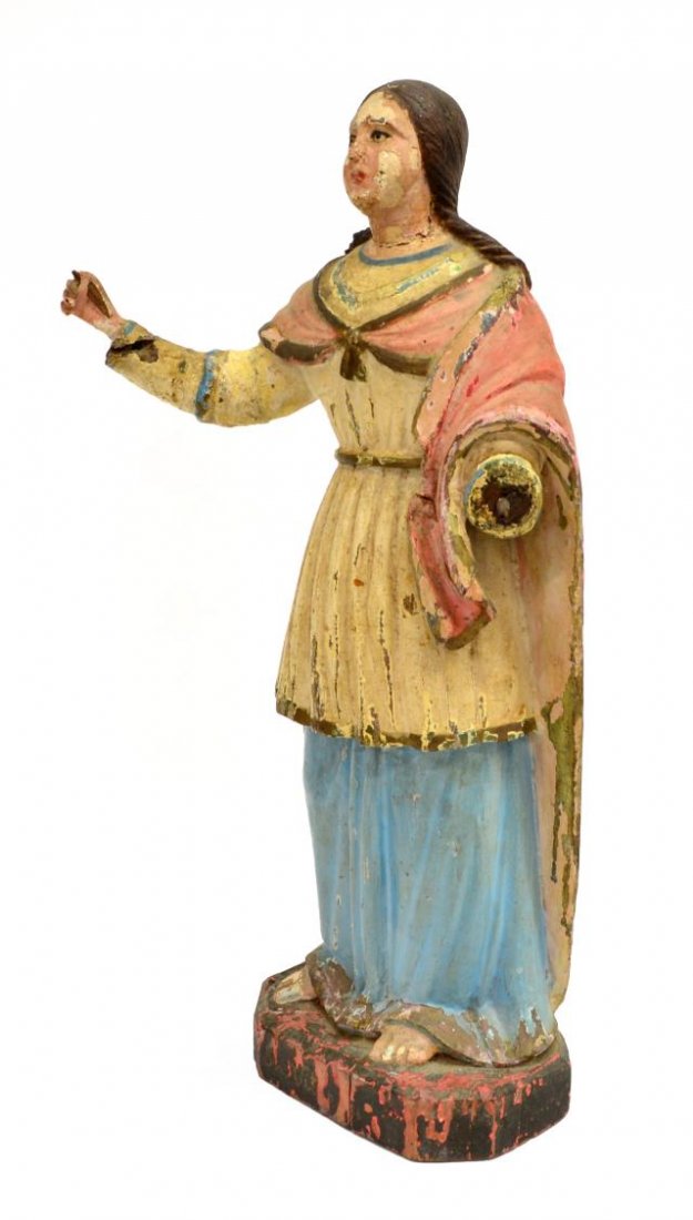 ANTIQUE CONTINENTAL RELIGOUS CARVED STATUE (1 of 7)