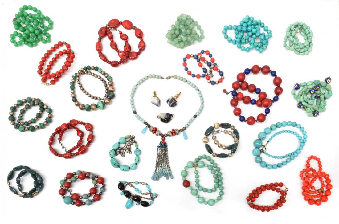 (LOT) COLLECTION OF STONE COSTUME JEWELRY (1 of 6)