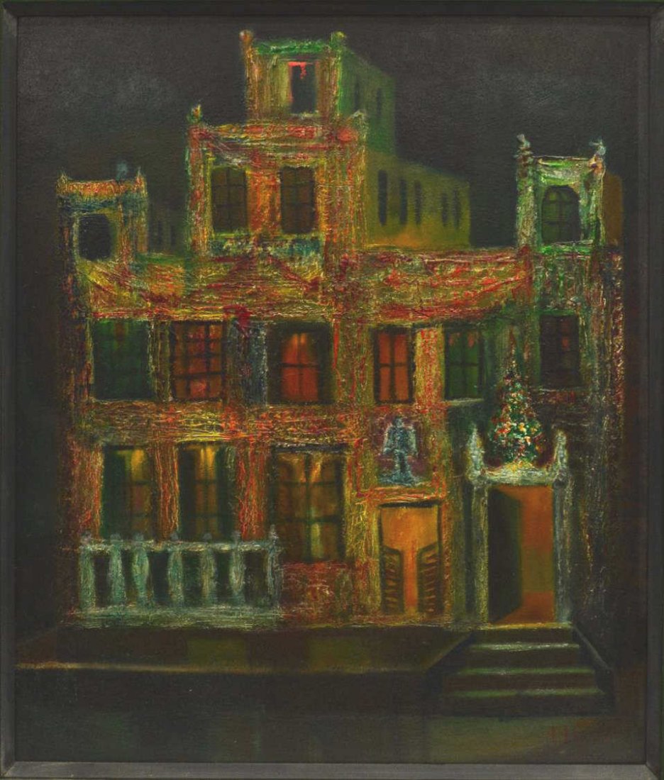 PAINTING, "TENEMENT CHRISTMAS", LESLIE LARSSON (1 of 5)