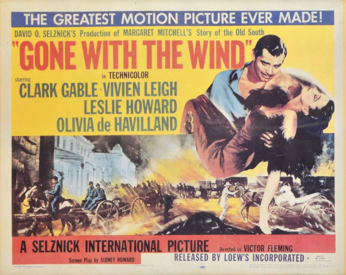 GONE WITH THE WIND MOVIE POSTER RE-RELEASE (1 of 2)