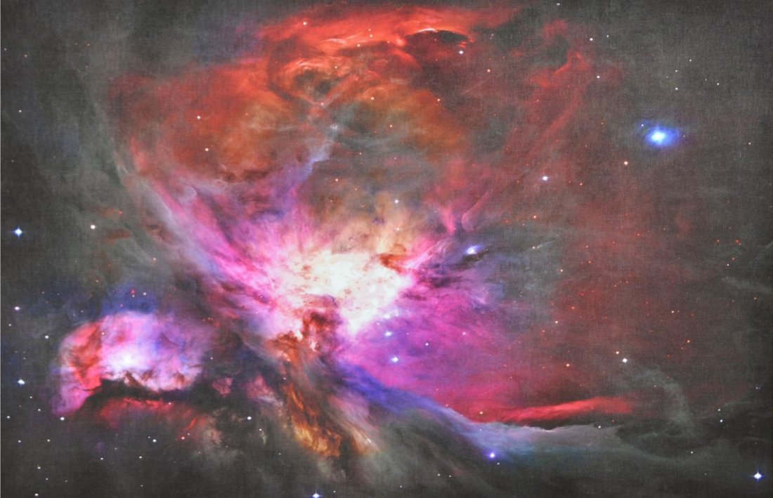 GILT FRAMED PRINT ON CANVAS, COSMOS, 20TH/21ST C.: Gilt framed print on canvas, Cosmos, unsigned, sight: 23"h, 35"w, overall: 39"h, 51"w, 21.5lbs Start Price: $50.00