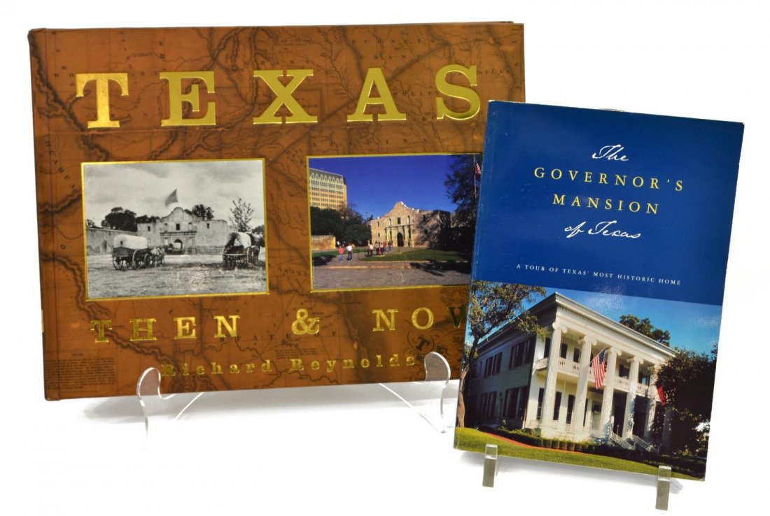(2) TEXAS BOOKS SIGNED GEORGE BUSH, RICK PERRY: (lot of 2) Books: (1) "The Governors Mansion of Texas", Friends of the Governors Mansion, 1997, signed at the interior George Bush, Laura Bush (46th Governor Texas, 1995-2000, 43rd President of the Un