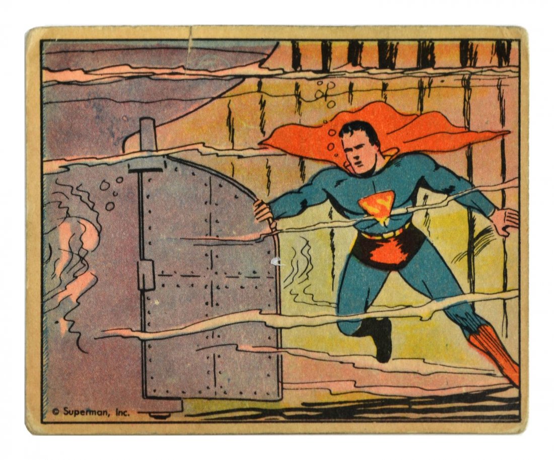 (7) COLLECTIBLE GUM CARDS, SUPERMAN & G-MEN HEROES: (lot of 7) Collectible gum cards: (1) Superman Gum, Gum, Inc., #45, 'The Runaway Ship', 1940; (6) "G-Men and Heroes of the Law", 1936, Gum, Inc., #3, #9, #18, #22, #75, #142 Start Price: $40.00