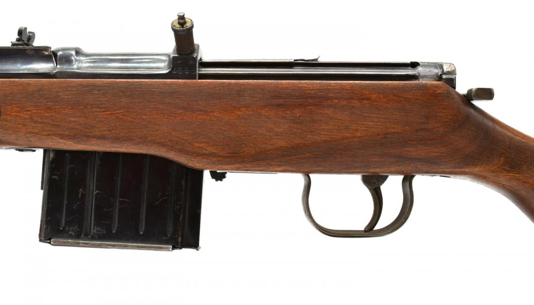 GERMAN WWII NAZI KAR 43 RIFLE: German Kar 43 rifle, 7.92mm caliber, 22" barrel, detachable 10 round magazine, two matching serial numbers at left bolt cover and left receiver, inspection marks at left bolt cover and on magazine, Na
