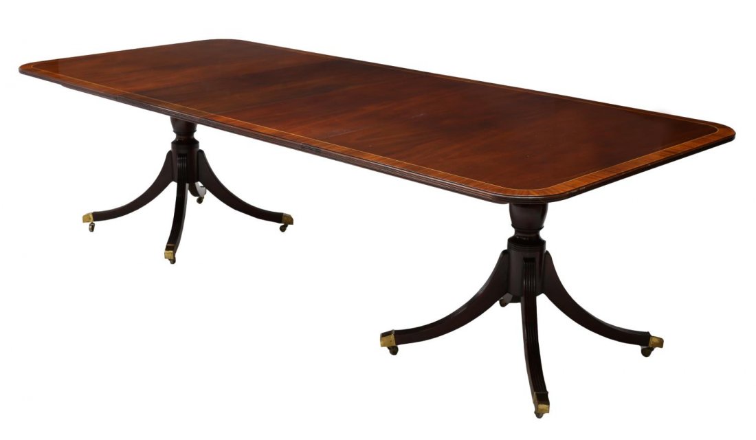 BAKER MAHOGANY DOUBLE PEDESTAL DINING TABLE (1 of 4)