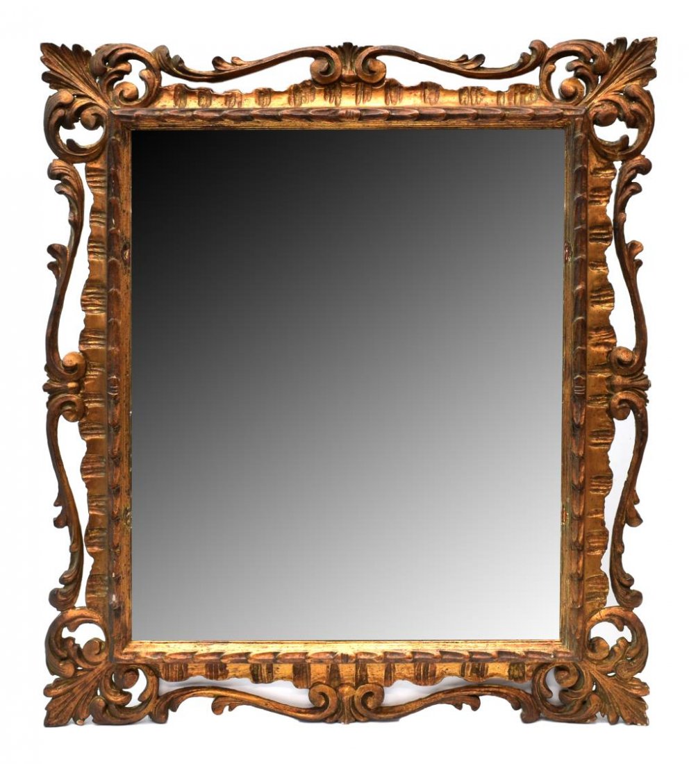 ITALIAN GILTWOOD FOLIATE MIRROR, EARLY 20TH C. (1 of 2)