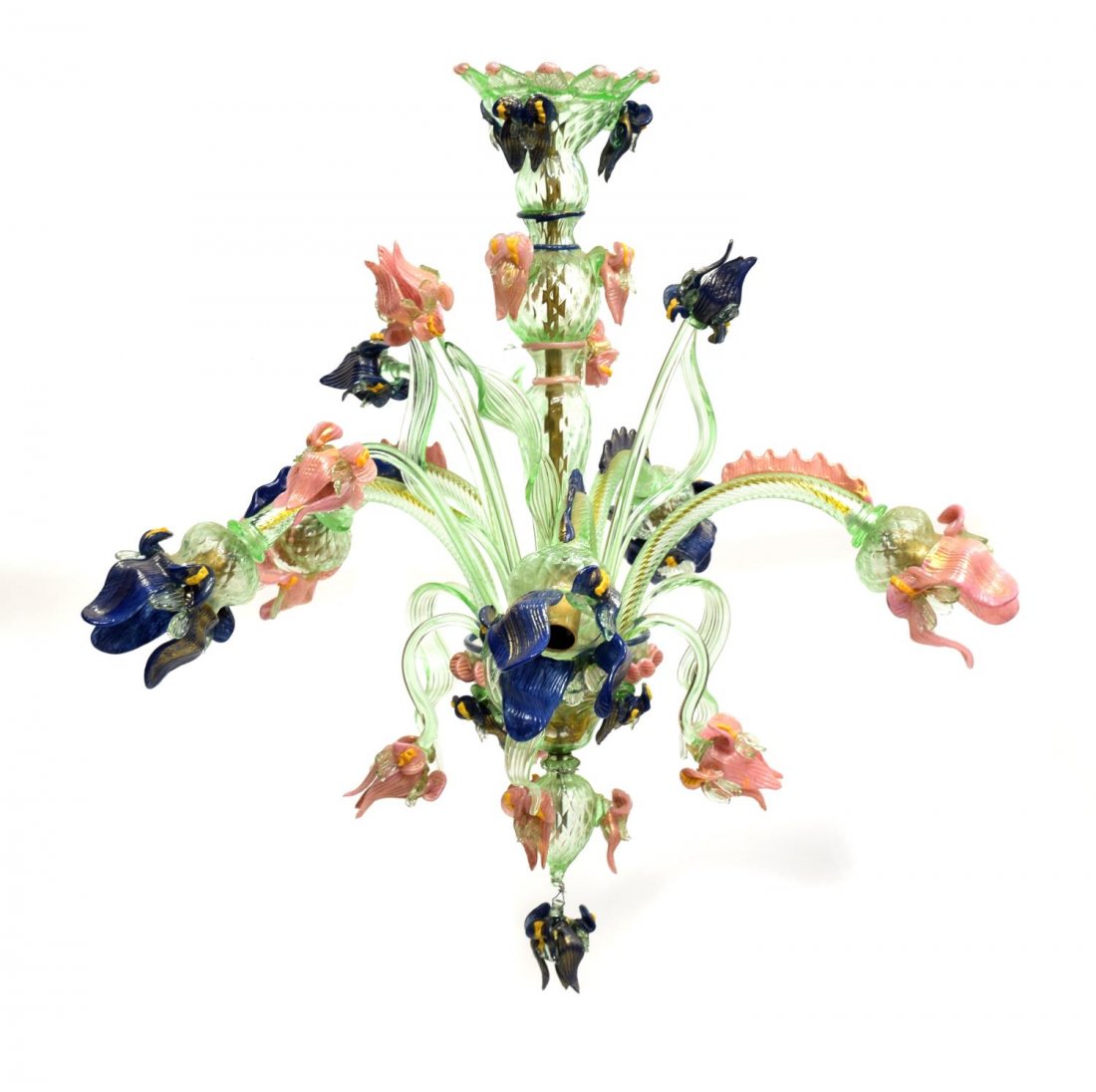 VENETIAN GLASS IRIS FIVE-LIGHT CHANDELIER (1 of 4)