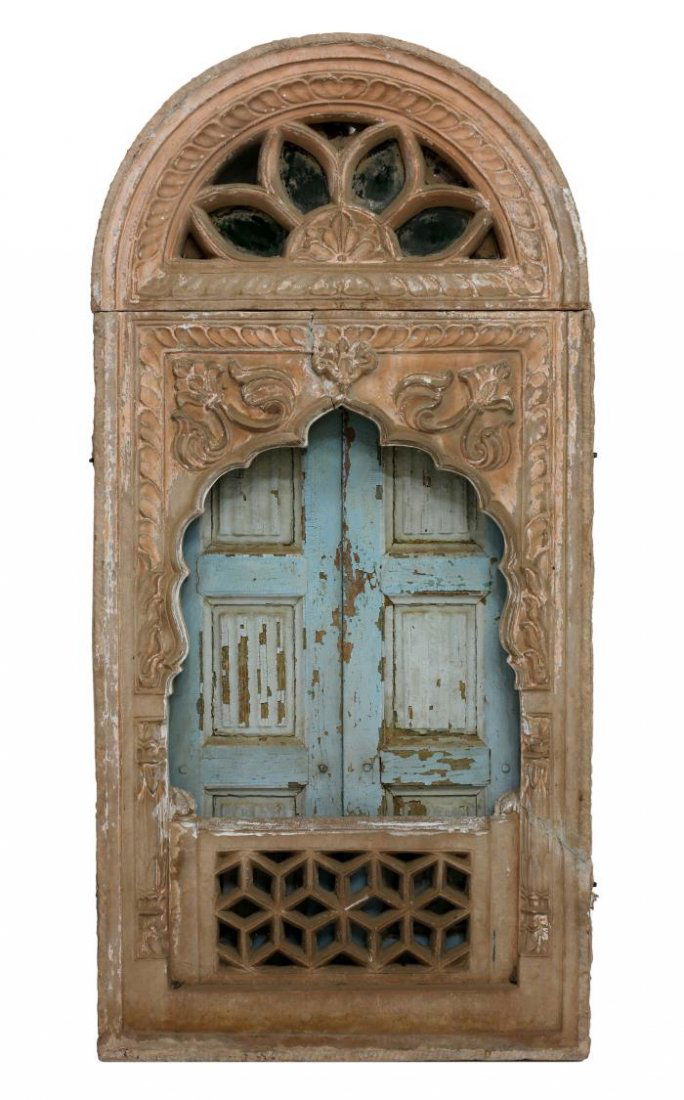 INDIAN STONE, COLORED GLASS AND JALI WOOD WINDOW (1 of 5)