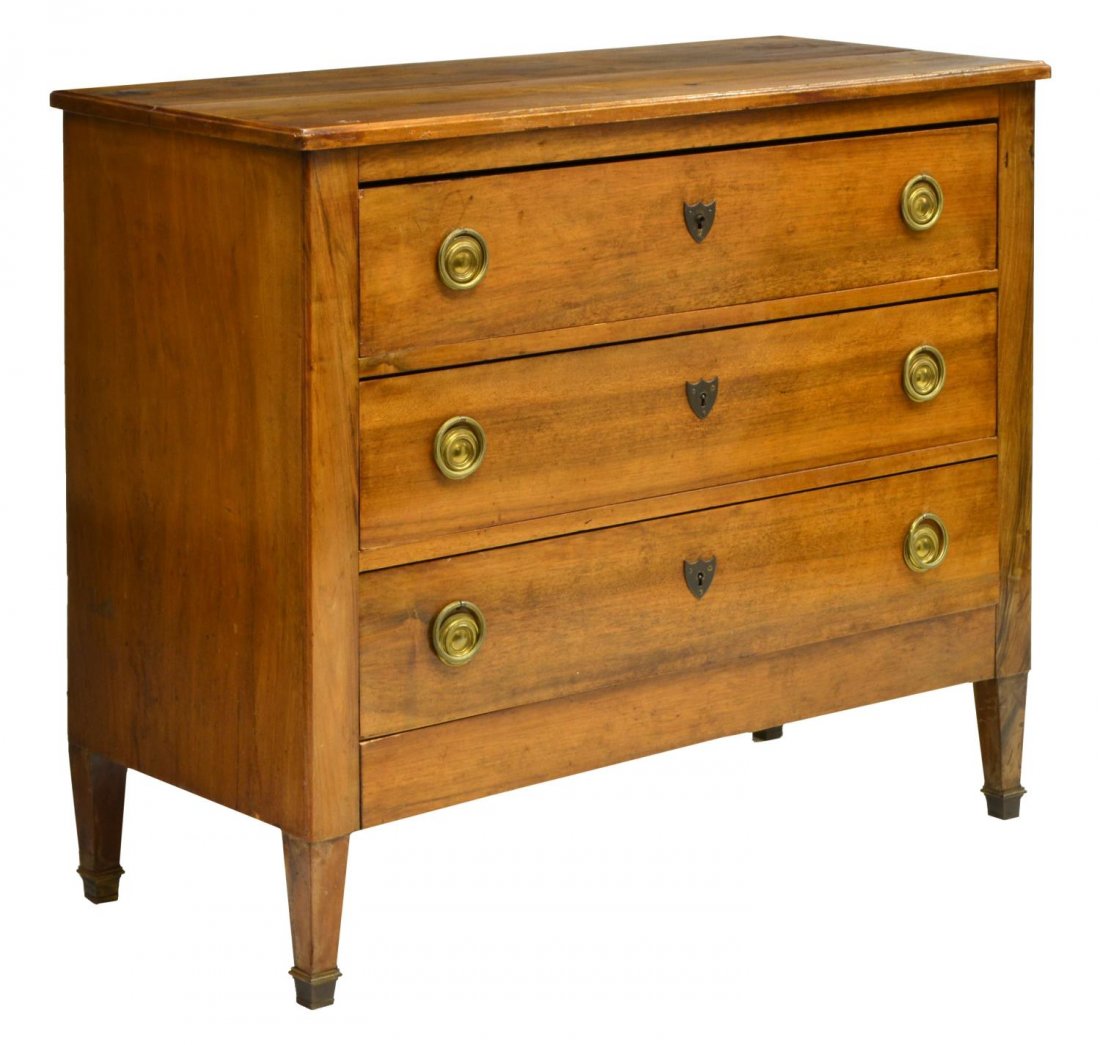 FRENCH LOUIS XVI STYLE WALNUT COMMODE (1 of 3)